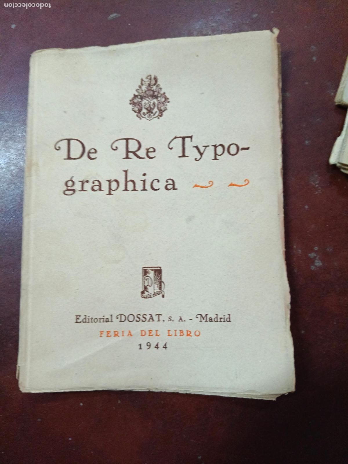 Libros de segunda mano: DE RE TYPOGRAPHICA. - ANONIMO. - Foto 1