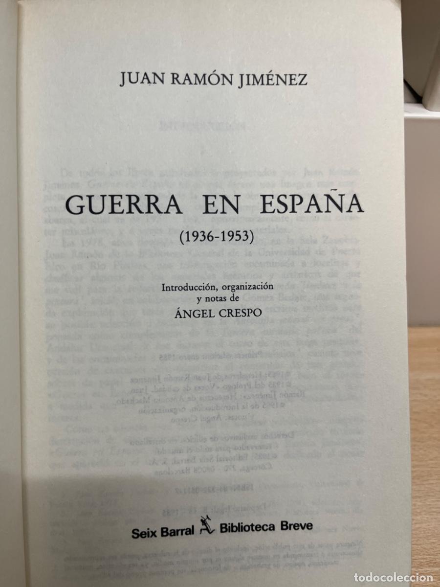 Libros de segunda mano: Jim&eacute;nez, Juan Ram&oacute;n.- Guerra en Espa&ntilde;a - Foto 3