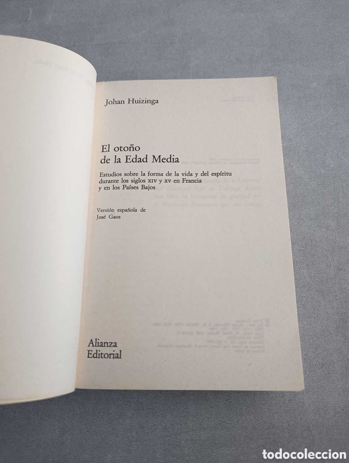 Libros de segunda mano: El oto&ntilde;o de la Edad Media. Johan Huizinga. - Foto 4