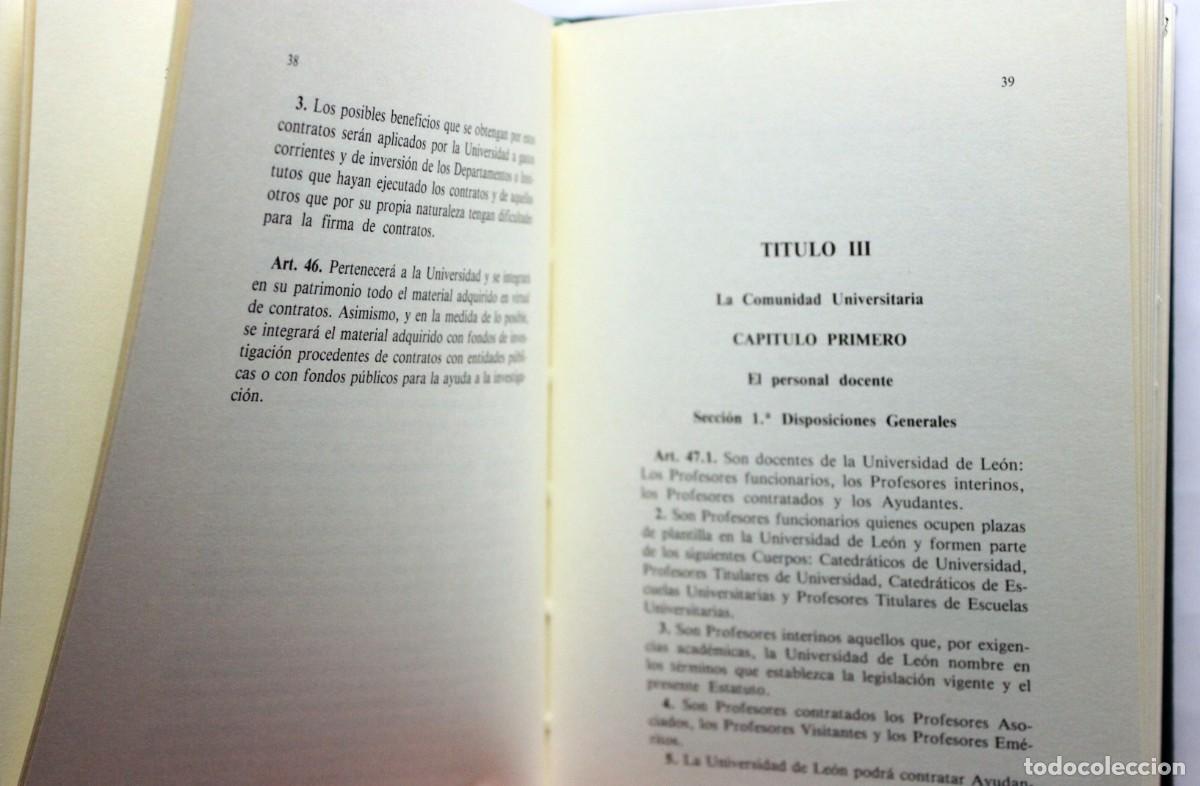 Libros de segunda mano: ESTAUTO DE LA UNIVERSIDAD DE LE&Oacute;N. 1991. - Foto 7