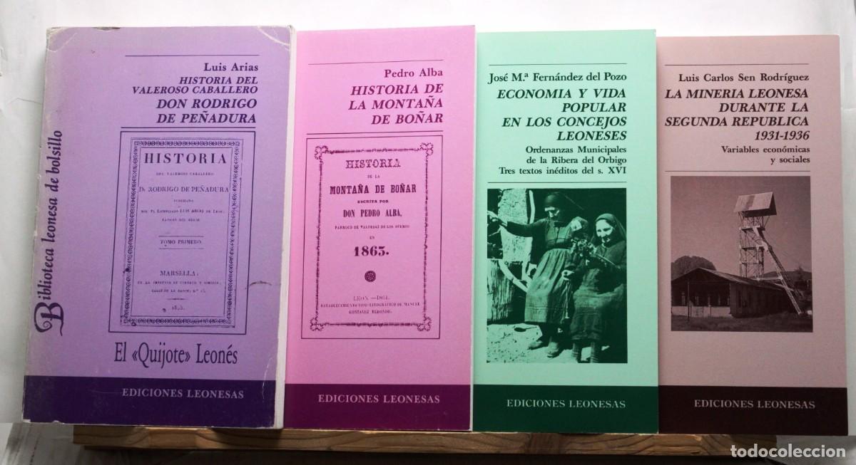 Libros de segunda mano: 4 libros BIBLIOTECA LEONESA. Rodr&iacute;go Pe&ntilde;adura. Historia Bo&ntilde;ar. Concejos Leoneses. Miner&iacute;a Rep&uacute;blica