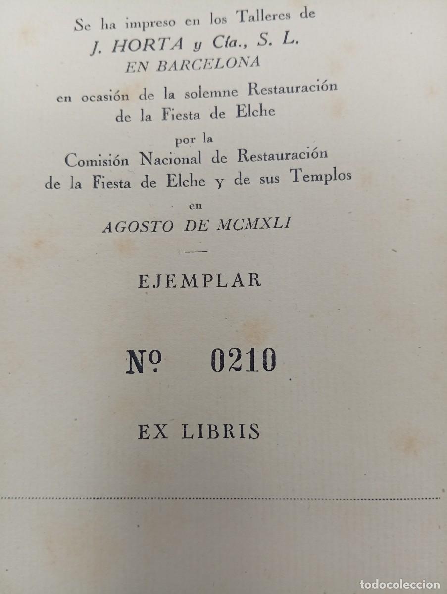 Libros de segunda mano: ELCHE, EL CONSUETA DE LA FIESTA DE ELCHE. EDICI&Oacute;N FACSIMIL NUMERADA, 1941. - Foto 18