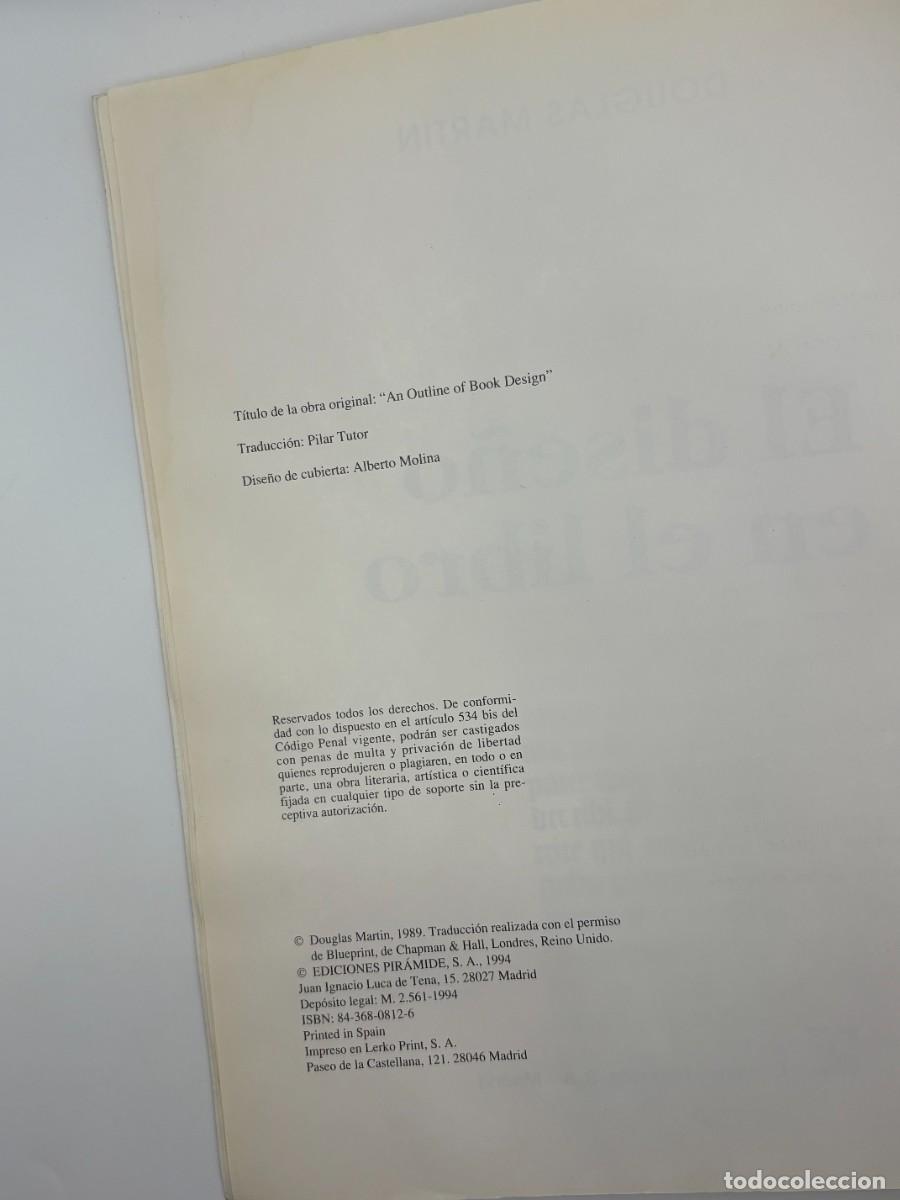 Libros de segunda mano: El dise&ntilde;o en el libro, Douglas Martin - 1&ordf; Ed. Castellano - 1994 - Foto 5