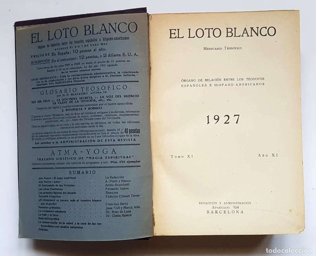 Libros de segunda mano: El Loto Blanco, 12 n&uacute;meros a&ntilde;o 1927 - Foto 6
