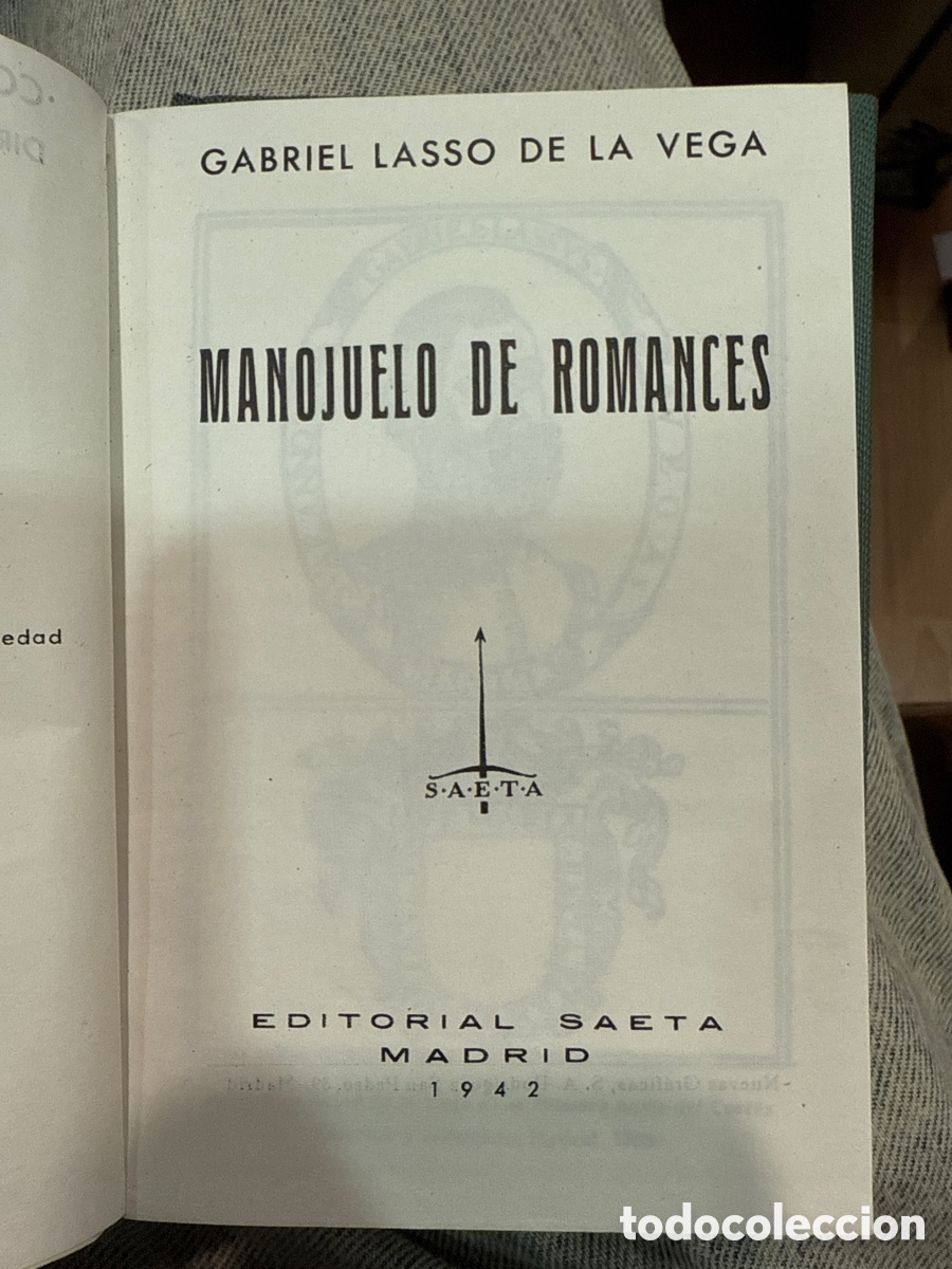 Second hand books: LASSO DE LA VEGA, Gabriel. Manojuelo de romances