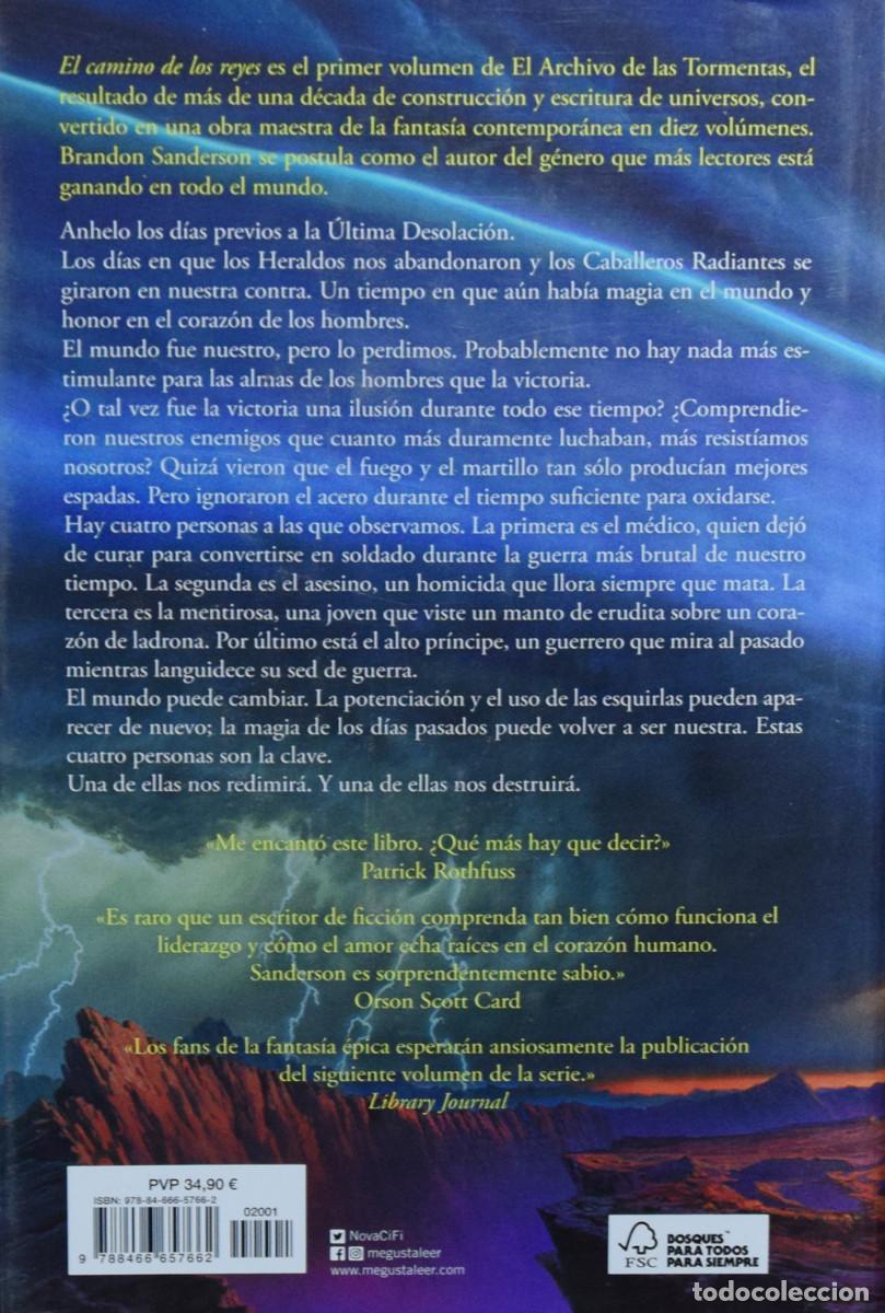 Libros de segunda mano: EL CAMINO DE LOS REYES - Btandon SANDERSON - Foto 2
