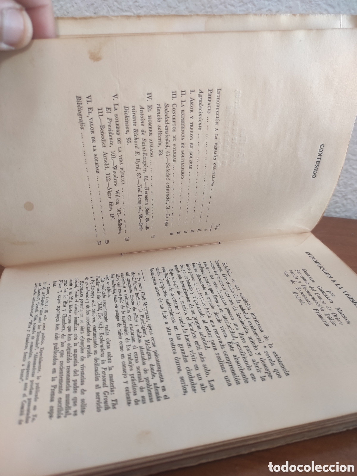 Libros de segunda mano: AMOR Y TERROR EN SOLEDAD. C.E. MOUSTAKAS. COLECCI&Oacute;N AGATA. EDICIONES MORATA 1962 - Foto 5
