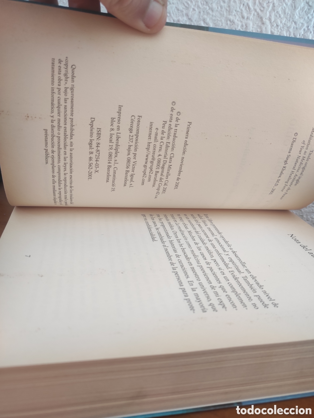 Libros de segunda mano: La meditaci&oacute;n como medicina. Dharma Singh Khalsa y Cameron Stauth - Foto 3