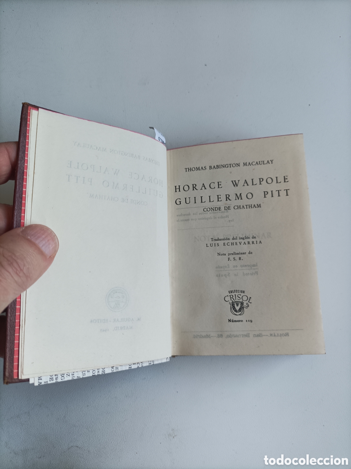 Libros de segunda mano: Crisol 119, Macaulay, Horace Walpole, Aguilar - Foto 3