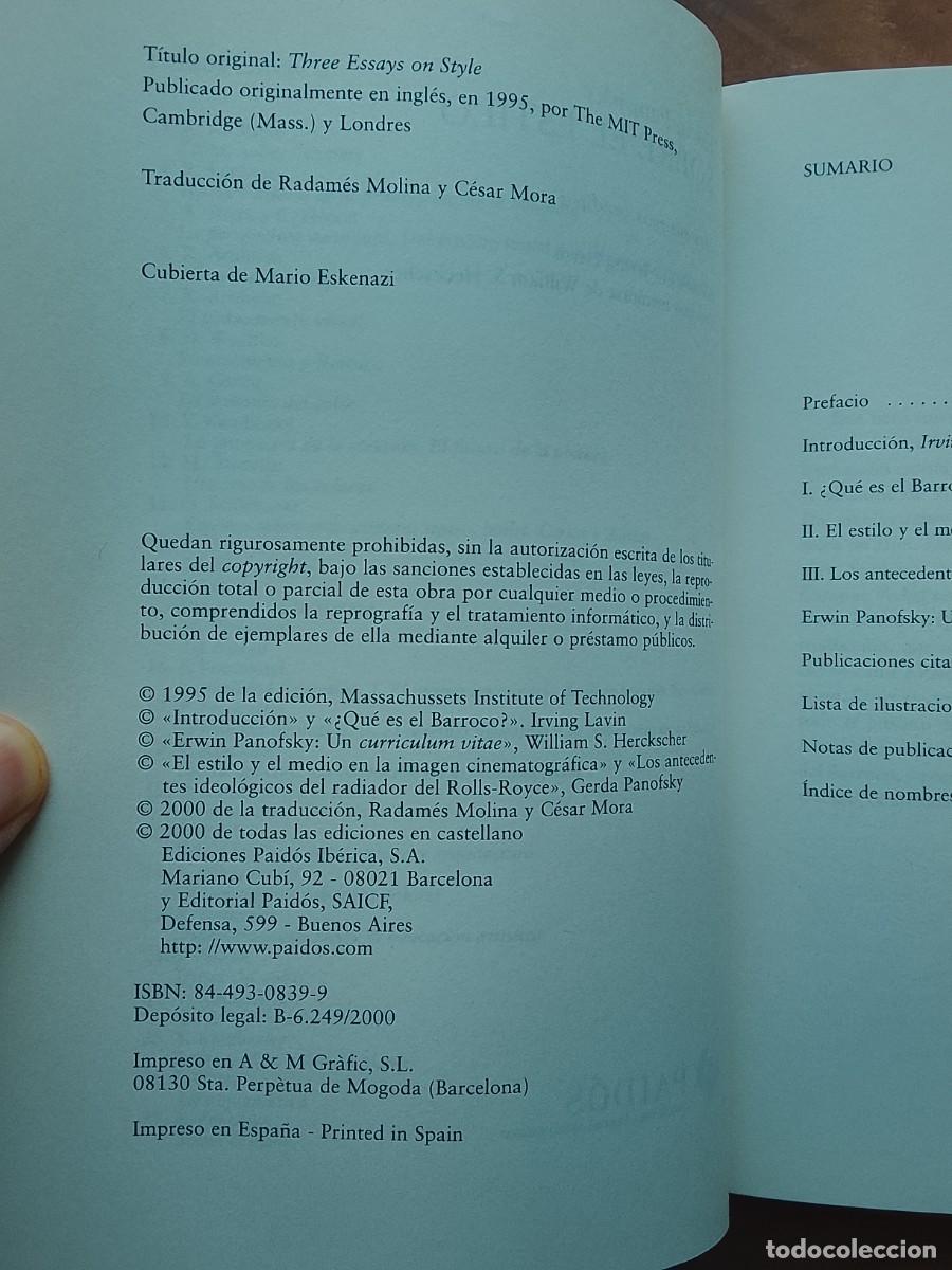 Libros de segunda mano: Erwin Panofsky. Tres ensayos in&eacute;ditos - Foto 3