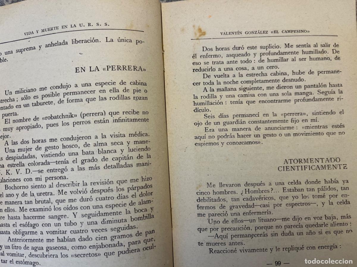Libros de segunda mano: Gonz&aacute;lez, Valent&iacute;n (El Campesino).- Vida y muerte en la URSS - Foto 3
