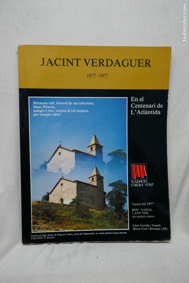 Second hand books: (Nadala Carulla 1977) - JACINT VERDAGUER EN EL CENTENARI DE L'ATLANTIDA 1877