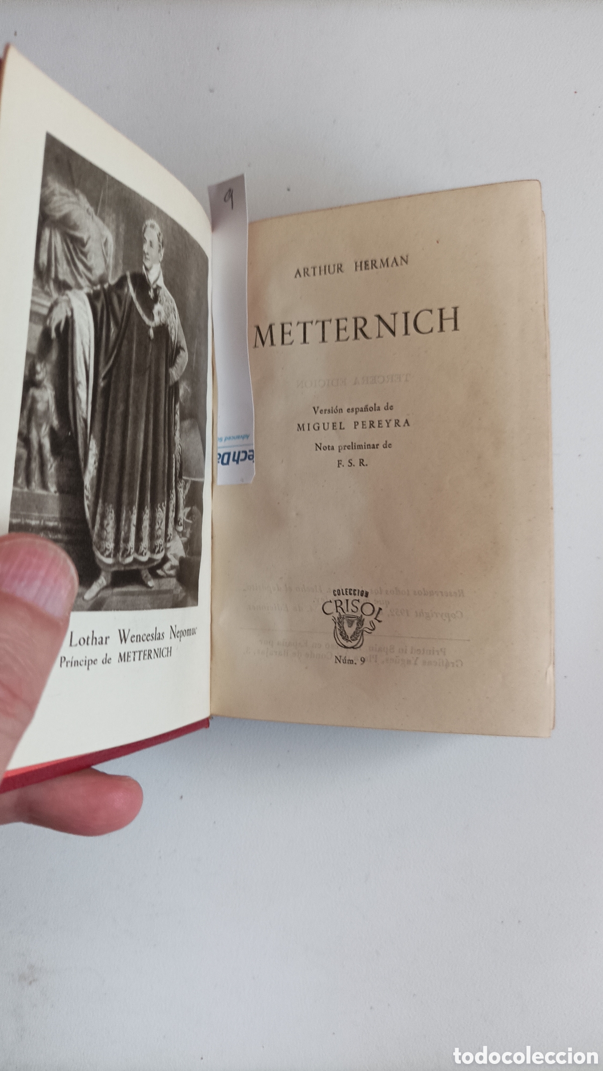 Libros de segunda mano: Crisol 9, Herman, Metternich, Aguilar - Foto 3
