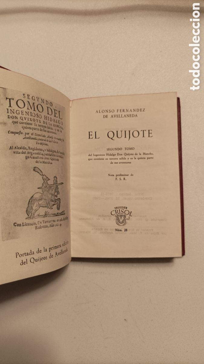 Libros de segunda mano: Crisol 28, Avellaneda, El Quijote, Aguilar - Foto 3