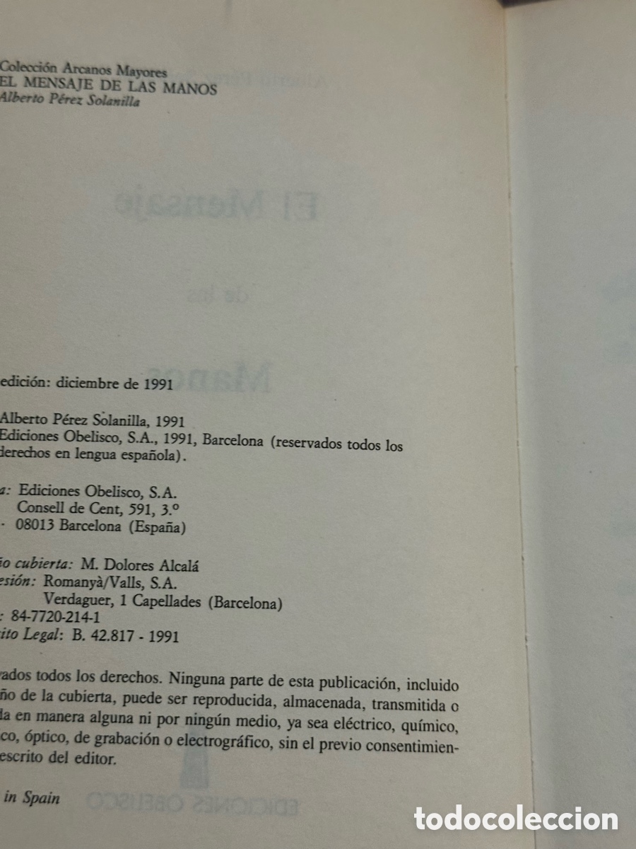 Libros de segunda mano: El mensaje de las manos - Foto 3