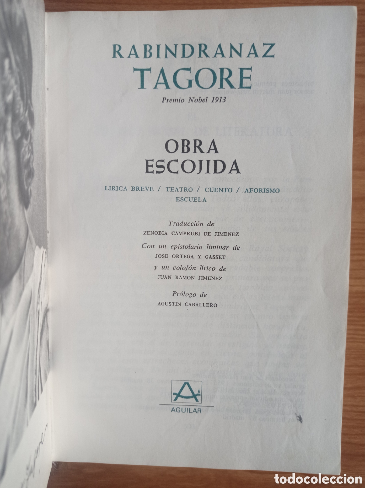 Libros de segunda mano: RABINDRANAZ TAGORE. OBRAS ESCOJIDAS [SIC]. - Foto 1