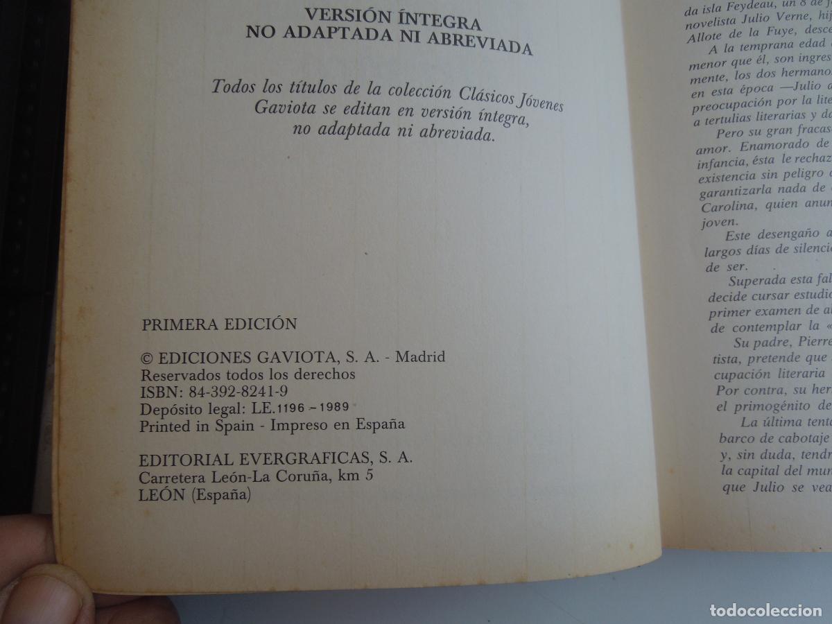 Libros de segunda mano: EL SOBERBIO ORINOCO - JULIO VERNE - VERSION INTEGRA - EDICIONES GAVIOTA - 1989 - Foto 4