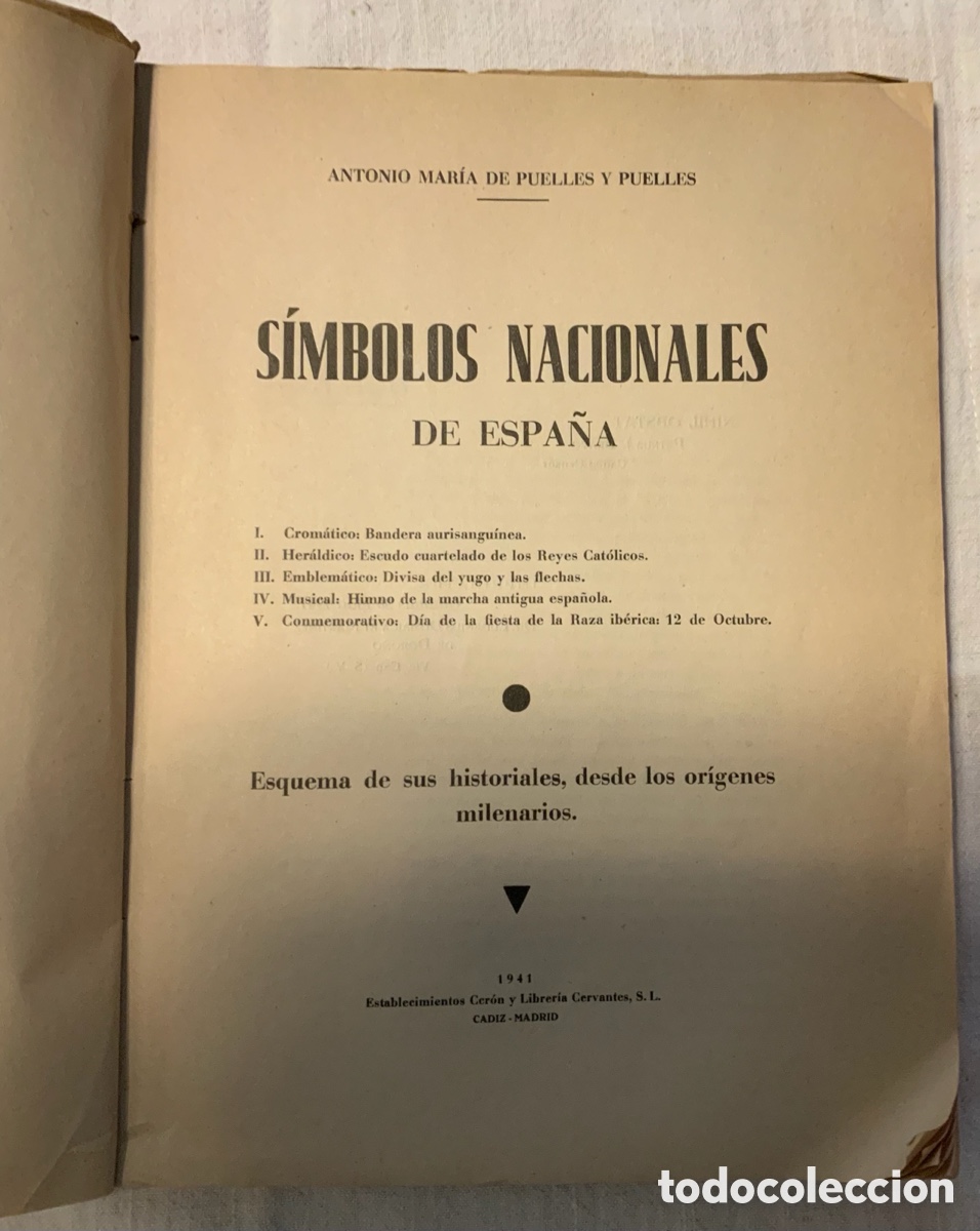 Libros de segunda mano: S&iacute;mbolos Nacionales de Espa&ntilde;a. Puelles. 1941 - Foto 3