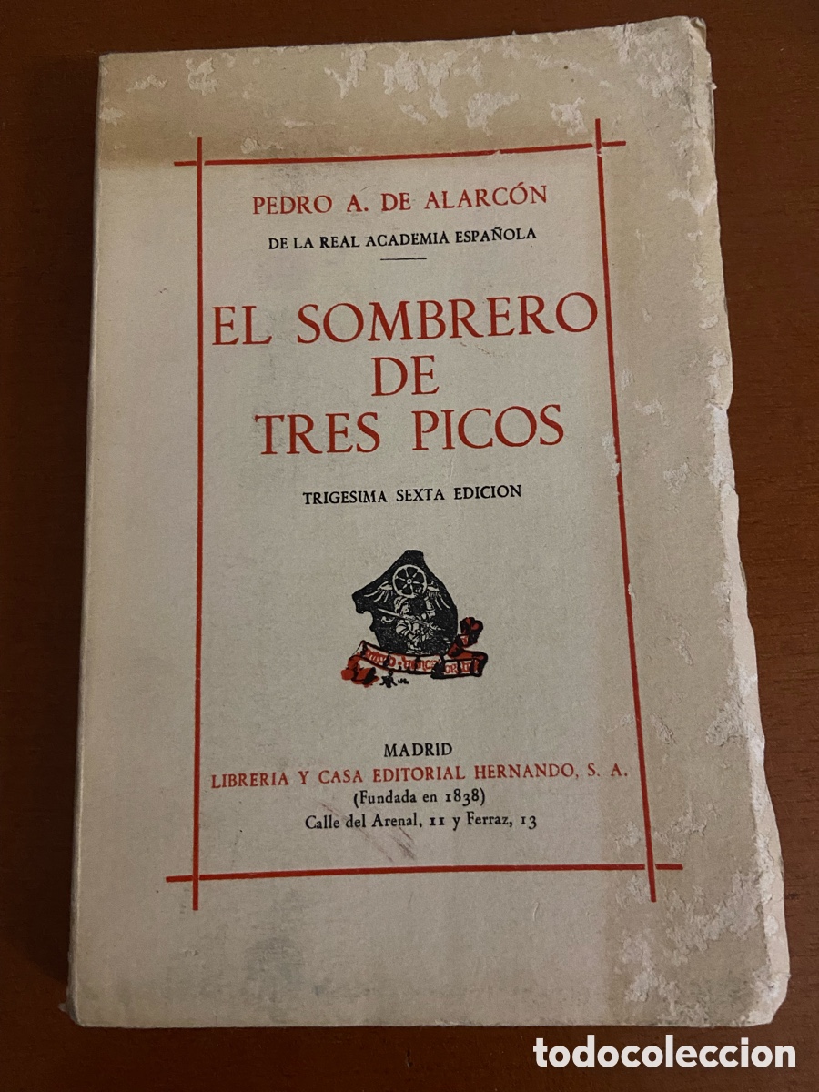 Libros de segunda mano: Libro El Sombrero de Tres Picos de Pedro A. de Alarc&oacute;n. - Foto 1