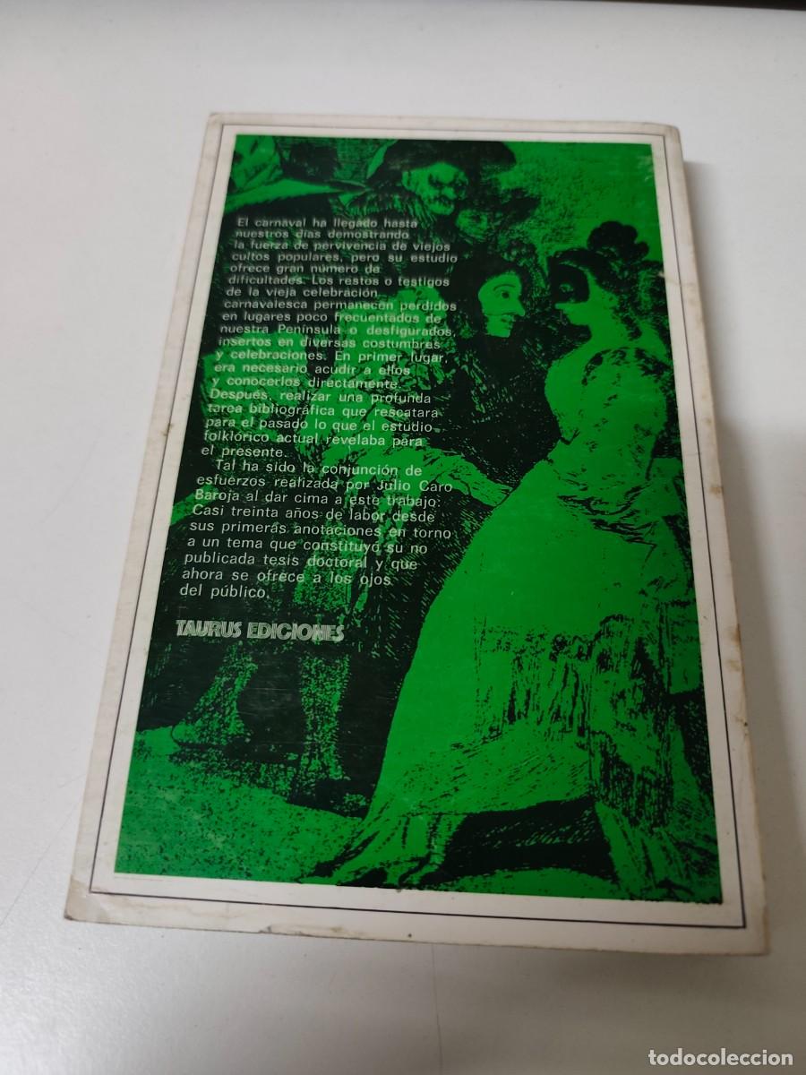 Libros de segunda mano: EL CARNAVAL - JULIO CARO BAROJA - TAURUS EDICIONES - 1979 - Foto 2