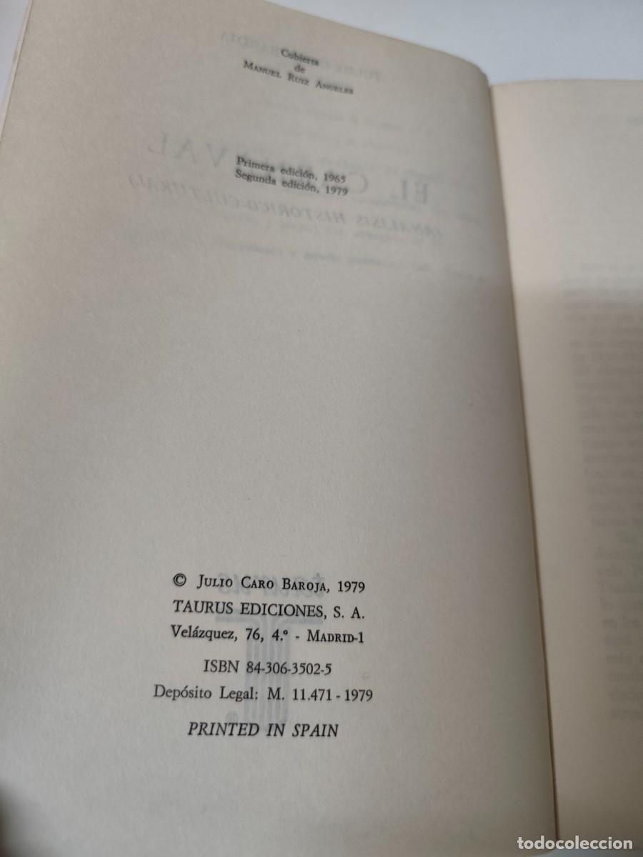 Libros de segunda mano: EL CARNAVAL - JULIO CARO BAROJA - TAURUS EDICIONES - 1979 - Foto 3