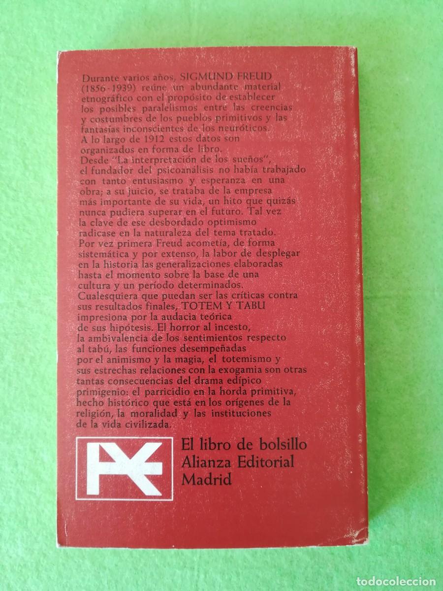 Libros de segunda mano: Totem y tabu sigmund freud alianza editorial 1972 - Foto 2