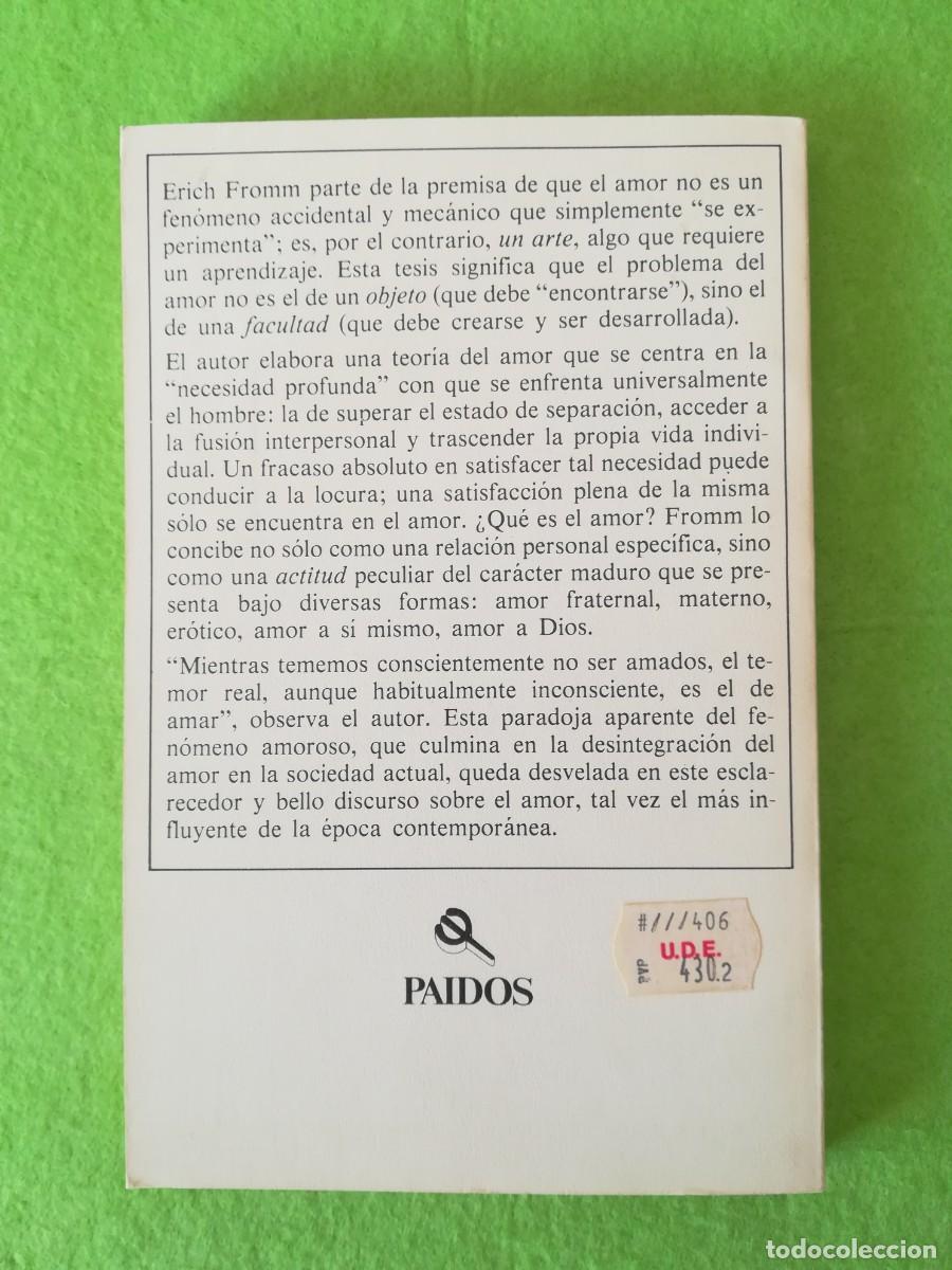 Libros de segunda mano: El arte de amar Fromm paidos studio 1988 - Foto 2