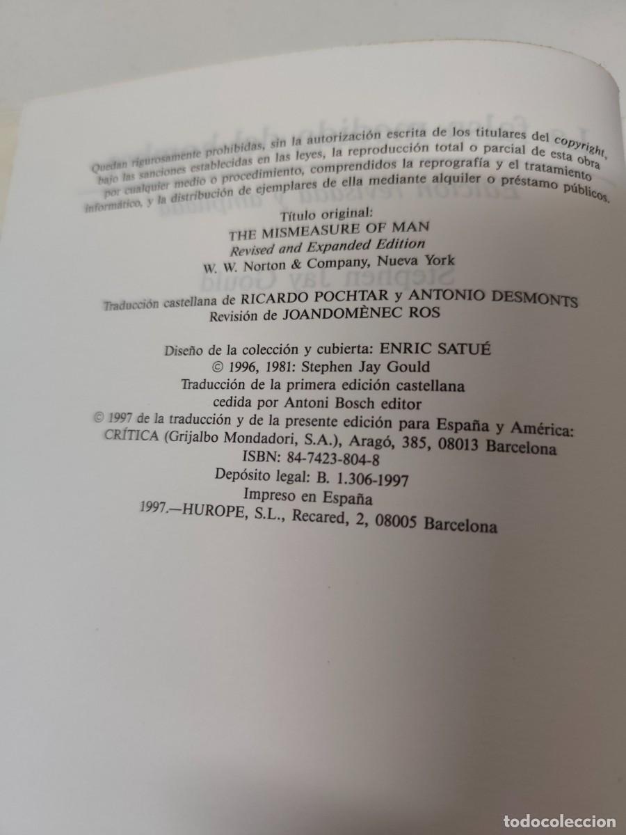 Libros de segunda mano: La falsa medida del hombre. Stephen Jay Gould - Foto 5