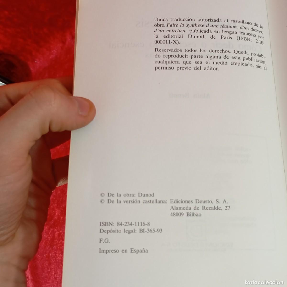 Libros de segunda mano: HACER LA S&Iacute;NTESIS - ALAIN BENOIT - EDICIONES DEUSTO - 1993 / 14428 - Foto 4