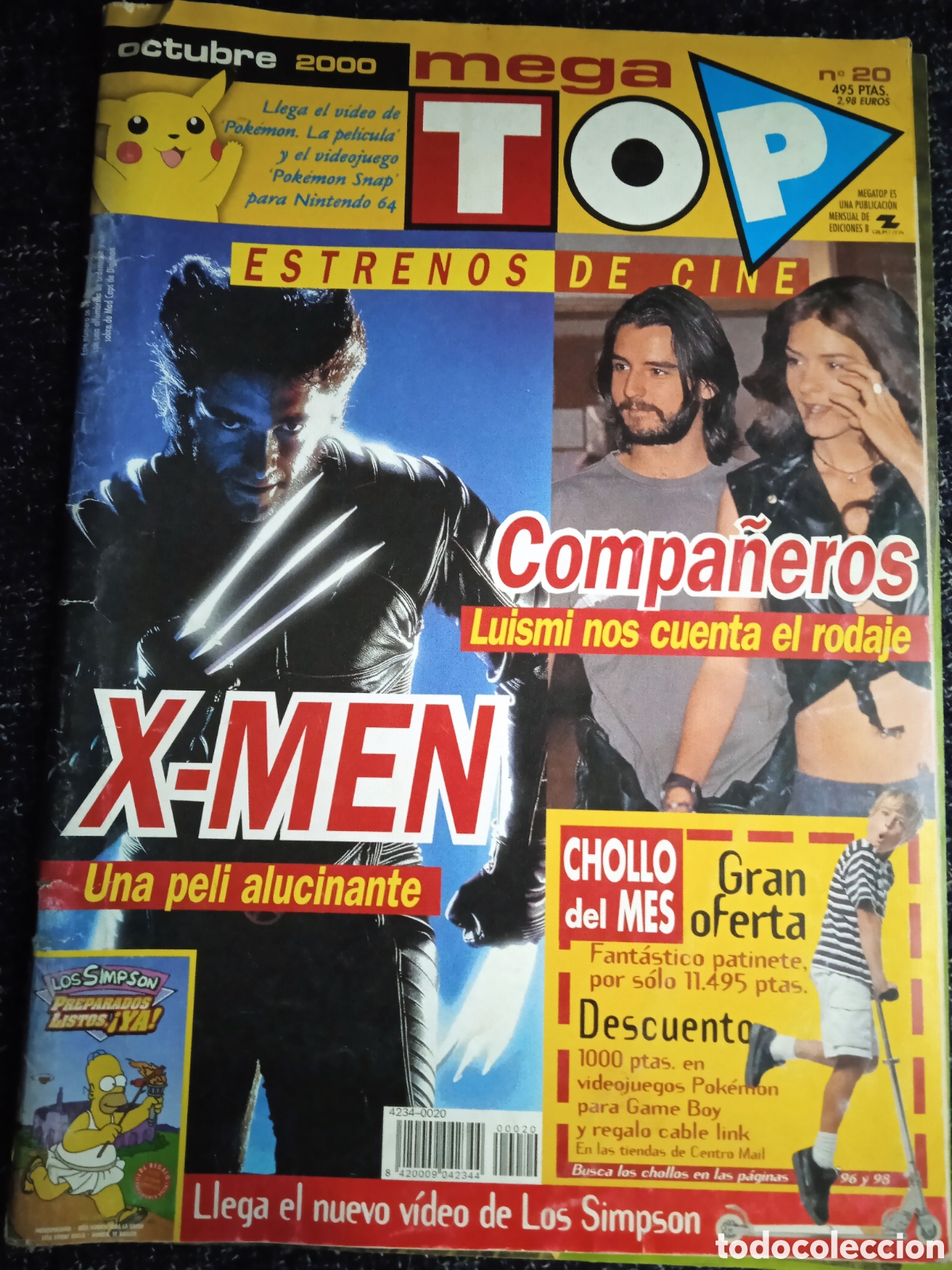 Libri di seconda mano: REVISTA JUVENIL MEGA TOP N&ordm; 20 OCTUBRE 2000 -POSTER LOS SIMPSON - CRISTINA AGUILERA