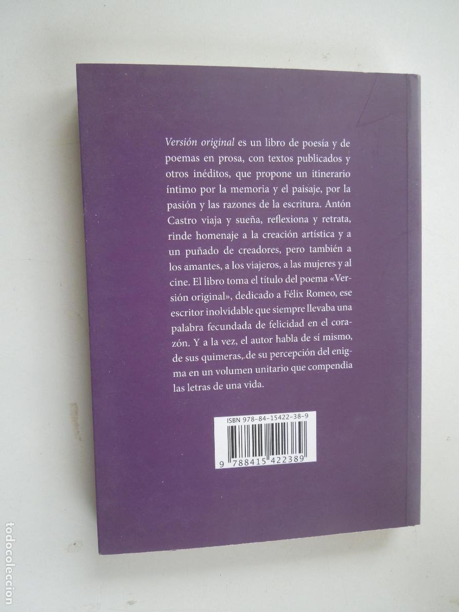 Libros de segunda mano: VERSION ORIGINAL - ANTON CASTRO - EDICIONES DE LA ISAL DE SISTOL&Aacute; -SEVILLA 2012 - INKLINGS - R&Uacute;STICA - Foto 5