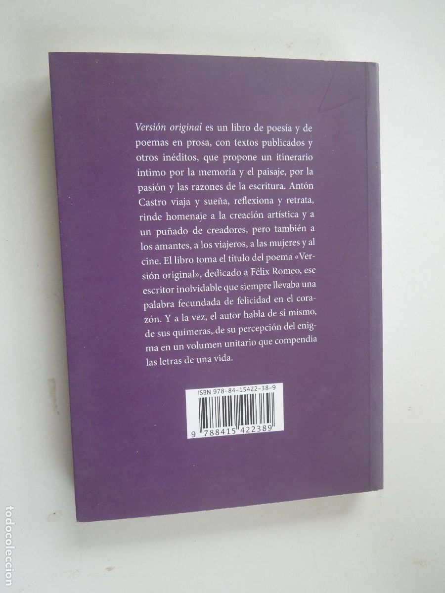 Libros de segunda mano: VERSION ORIGINAL - ANTON CASTRO - EDICIONES DE LA ISAL DE SISTOL&Aacute; -SEVILLA 2012 - INKLINGS - R&Uacute;STICA - Foto 6