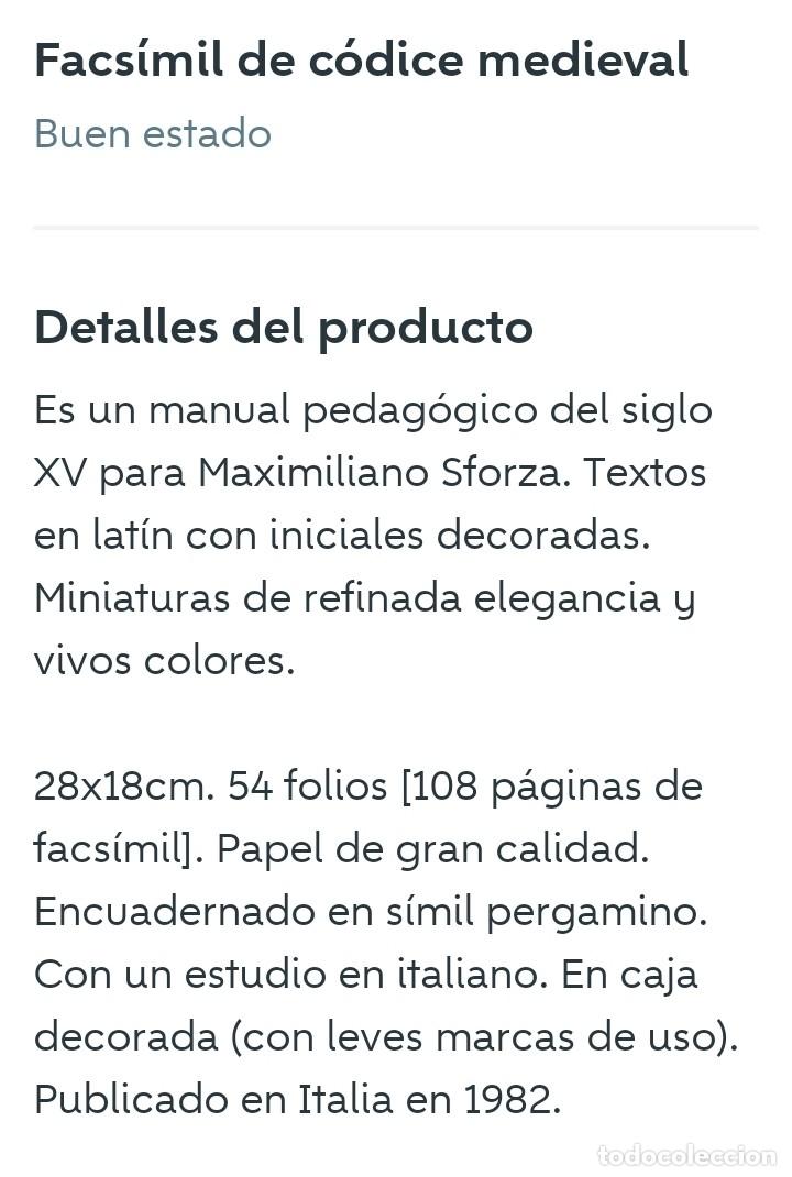 Libros de segunda mano: Facs&iacute;mil &iacute;ntegro del manual para Maximiliano Sforza (s. XV) - Foto 14