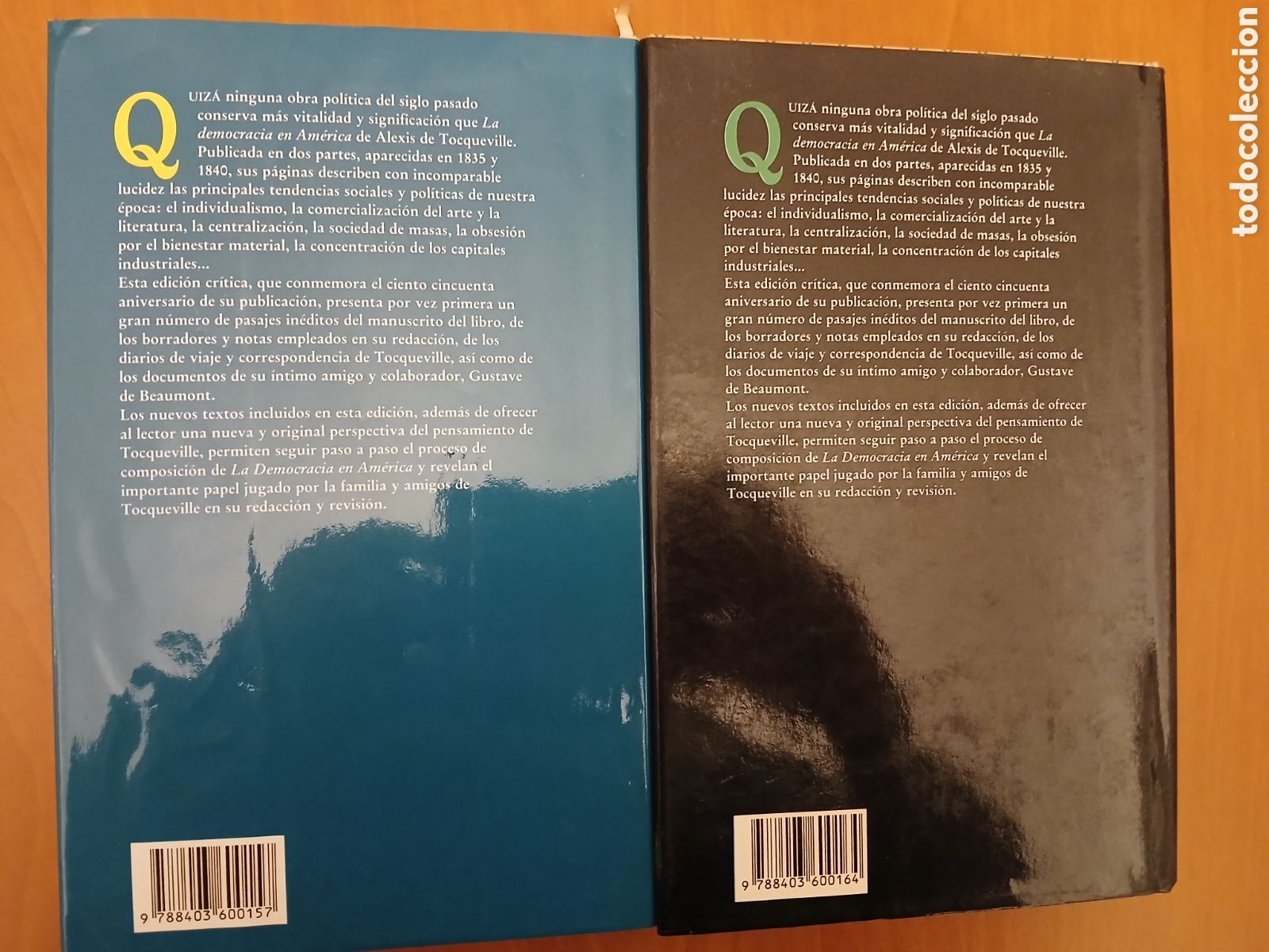 Libros de segunda mano: La Democracia en Am&eacute;rica 2 tomos ( Completa ). Alexis de Tocqueville. - Foto 2