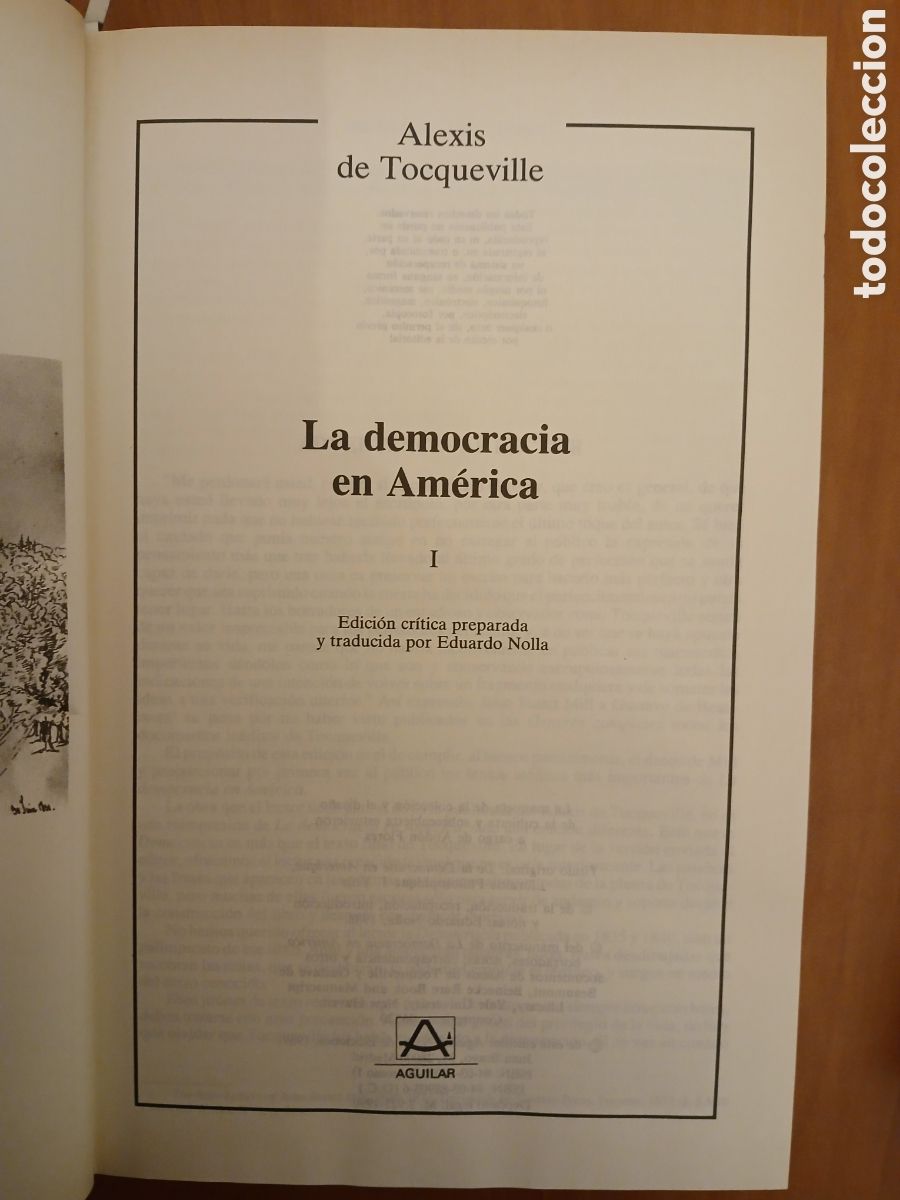 Libros de segunda mano: La Democracia en Am&eacute;rica 2 tomos ( Completa ). Alexis de Tocqueville. - Foto 3