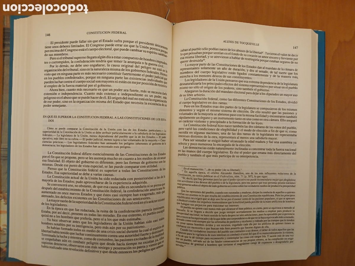 Libros de segunda mano: La Democracia en Am&eacute;rica 2 tomos ( Completa ). Alexis de Tocqueville. - Foto 7