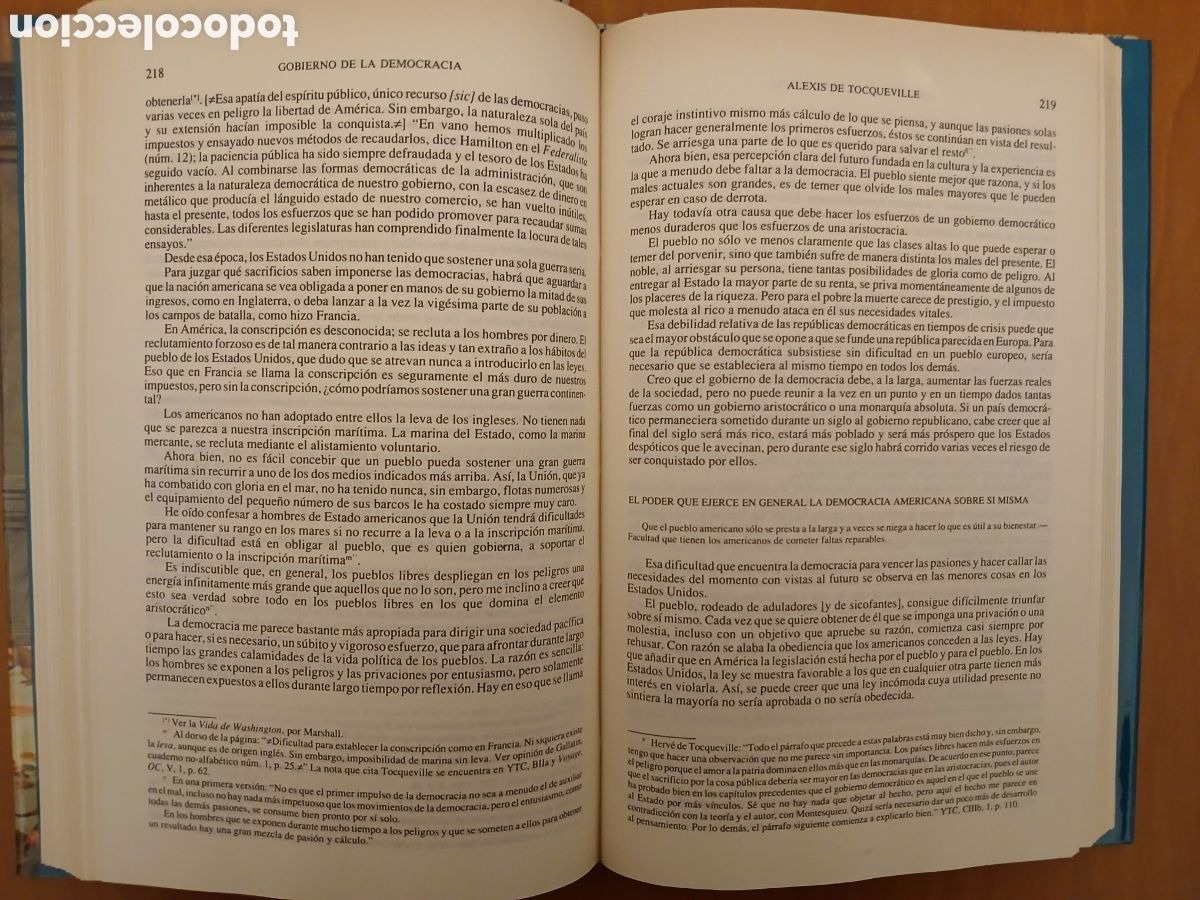 Libros de segunda mano: La Democracia en Am&eacute;rica 2 tomos ( Completa ). Alexis de Tocqueville. - Foto 8
