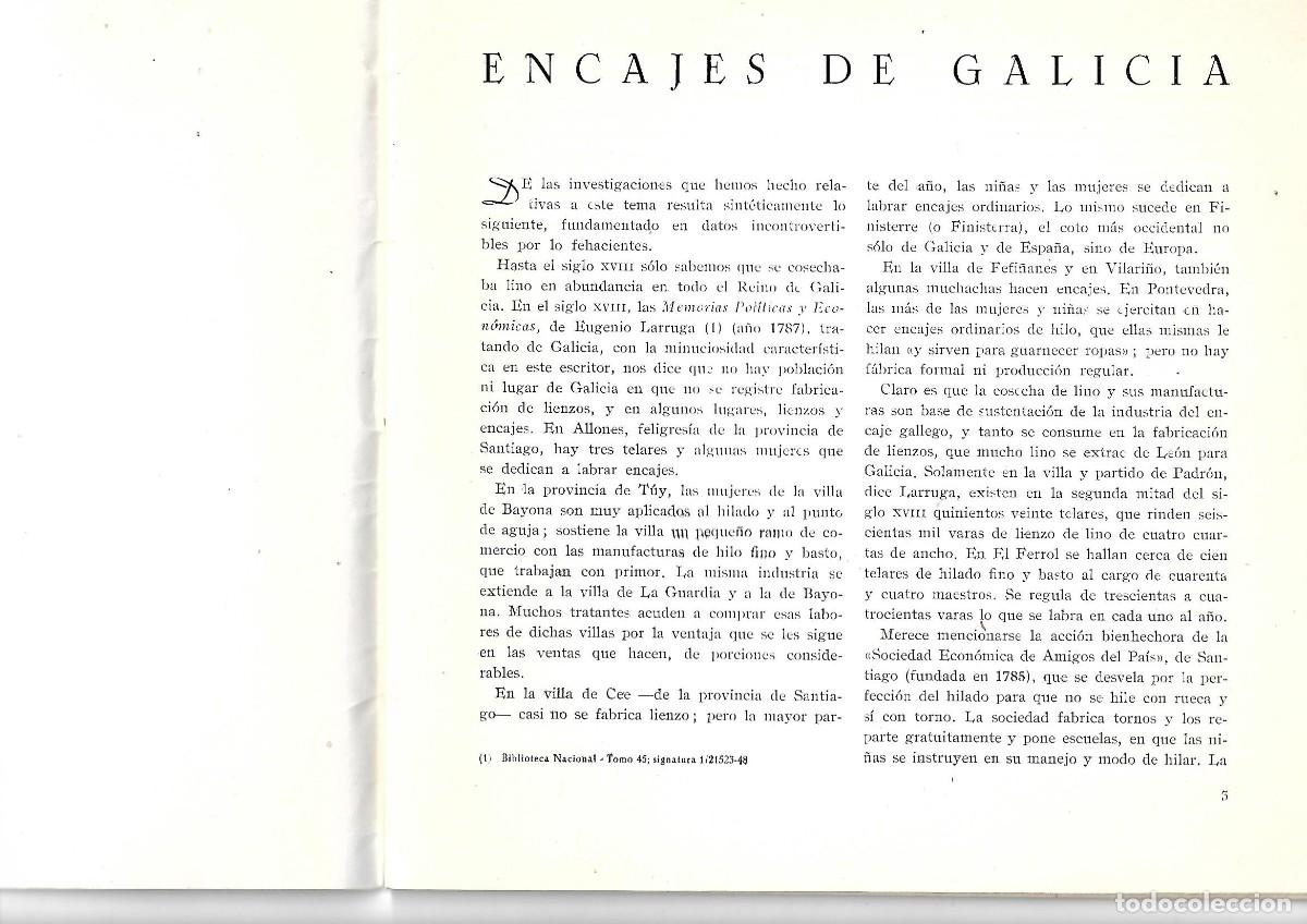Libros de segunda mano: Encajes. Ediciones de la Obra Sindical &rdquo;Artesan&iacute;a&rdquo; Edici&oacute;n escasa - Foto 3
