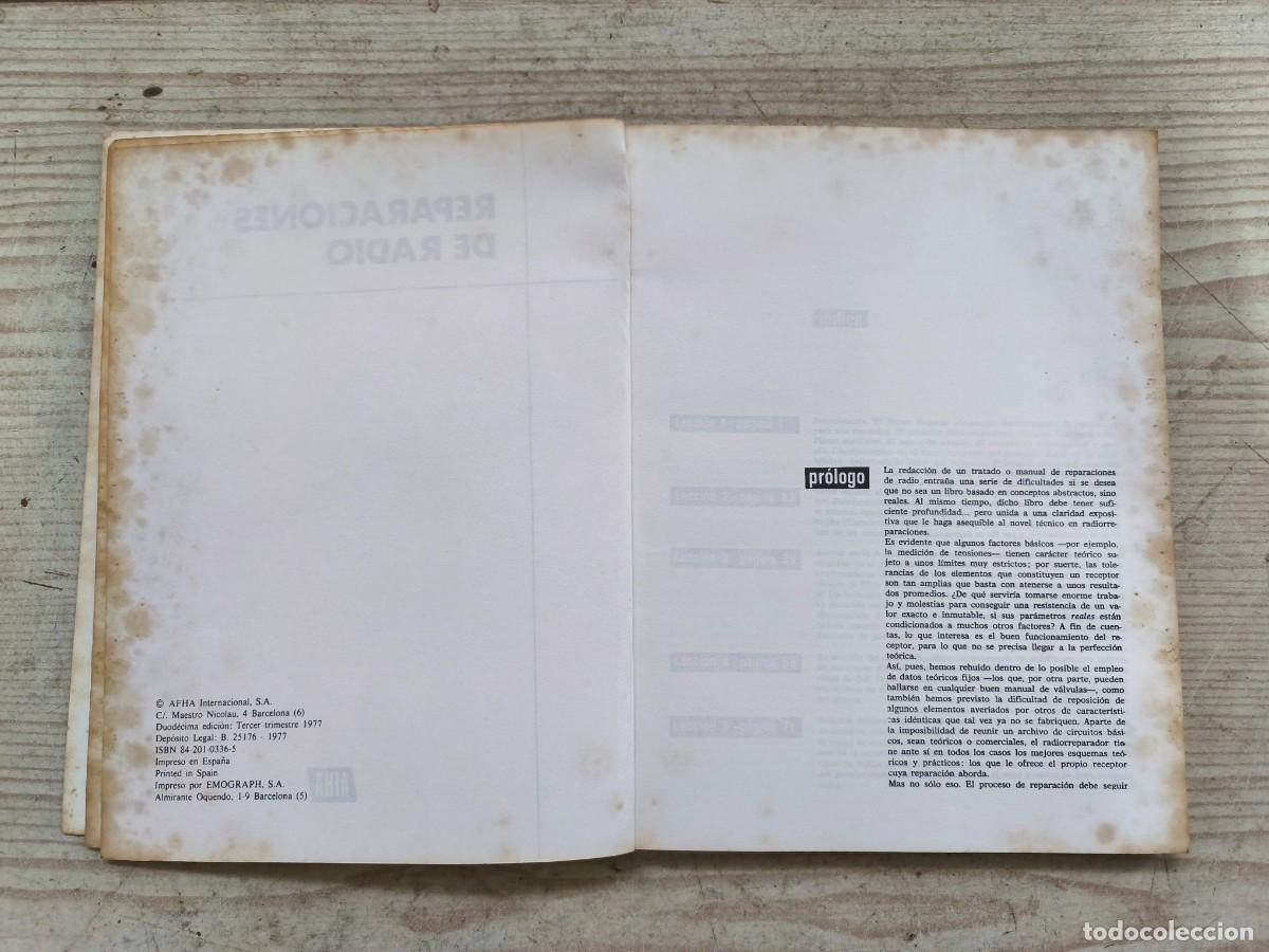 Libros de segunda mano: Reparaciones De Radio - 1977 - AFHA - Foto 3