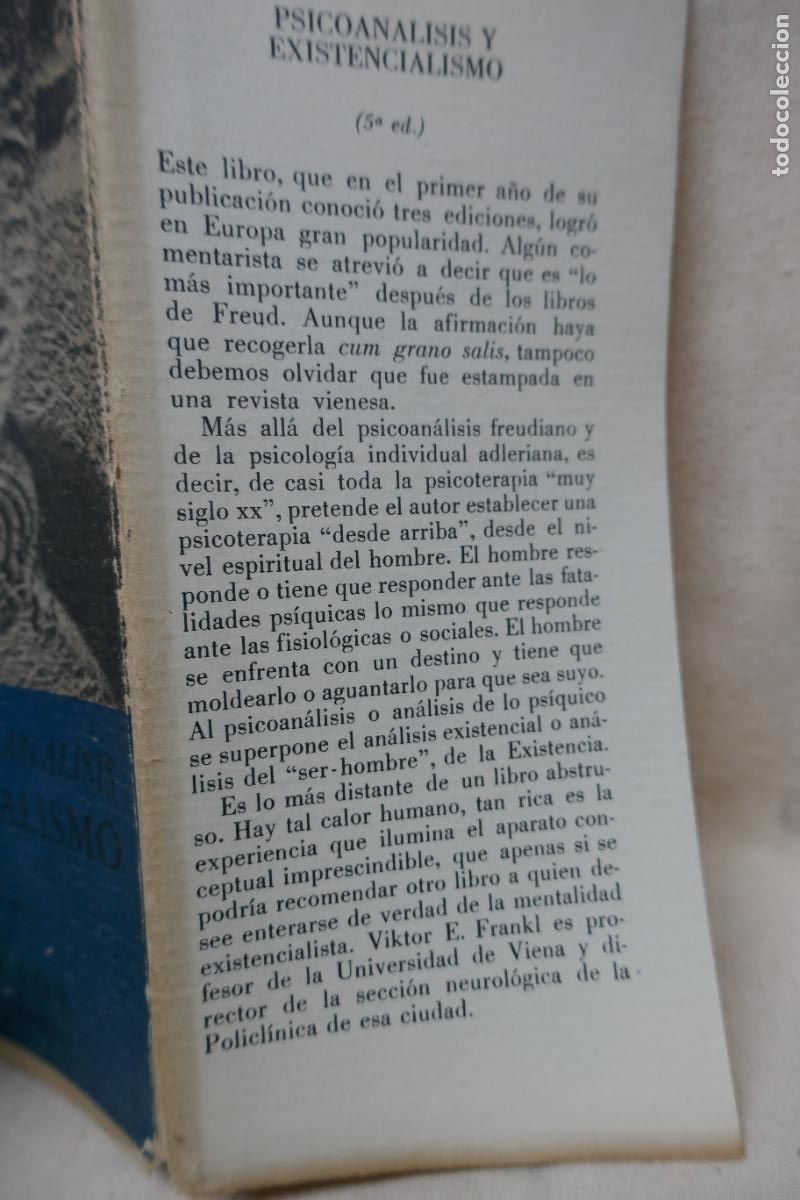 Libros de segunda mano: Psicoan&aacute;lisis y existencialismo - V. E. Frankl - Foto 8