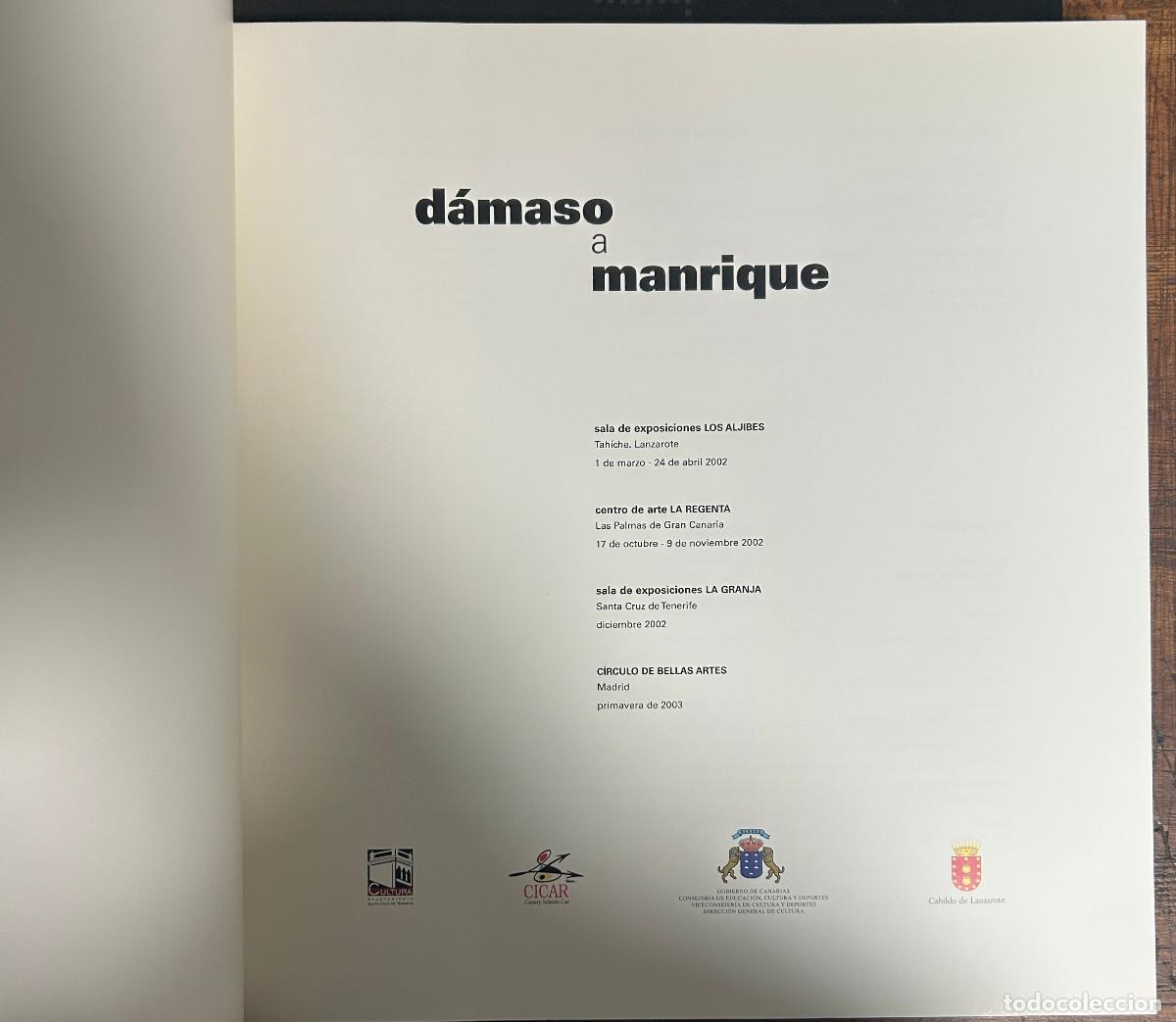 Libros de segunda mano: D&Aacute;MASO A MANRIQUE - CAT&Aacute;LOGO EXPOSICI&Oacute;N 2002 - CANARIAS - Foto 2