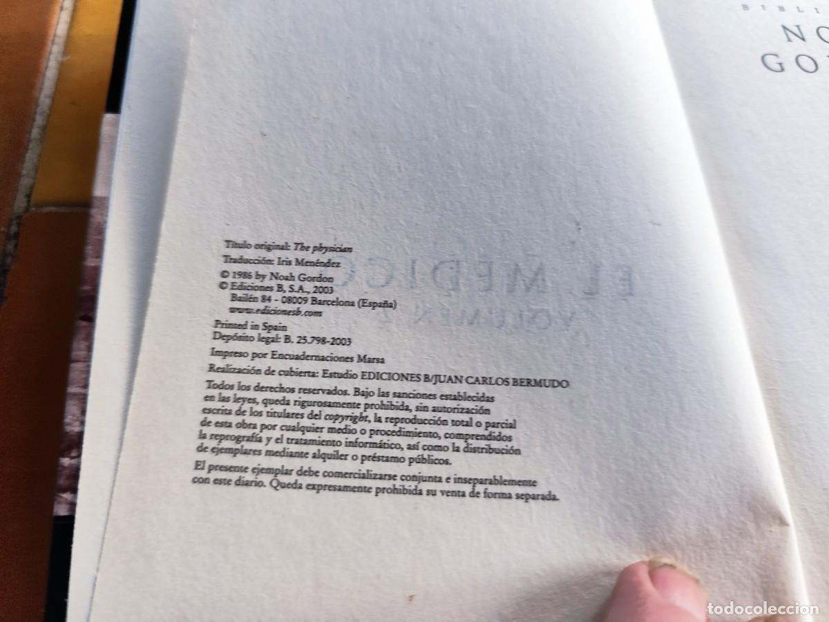 Libros de segunda mano: EL MEDICO VOLUMEN 2 / NOAH GORDON / CJA 326 / EDICIONES B - Foto 6