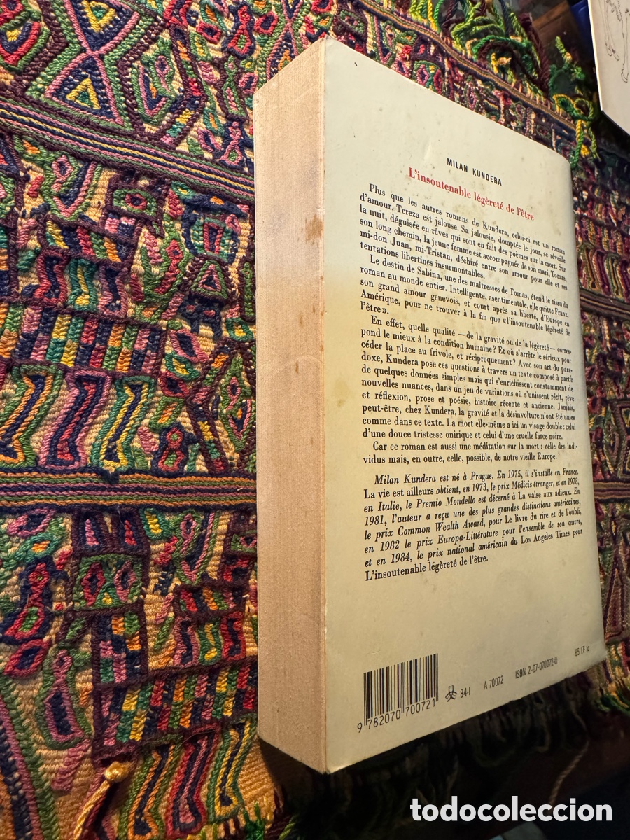 Libros de segunda mano: Milan Kundera Linsoutenable legeret&eacute; de l&ecirc;tre - Foto 4