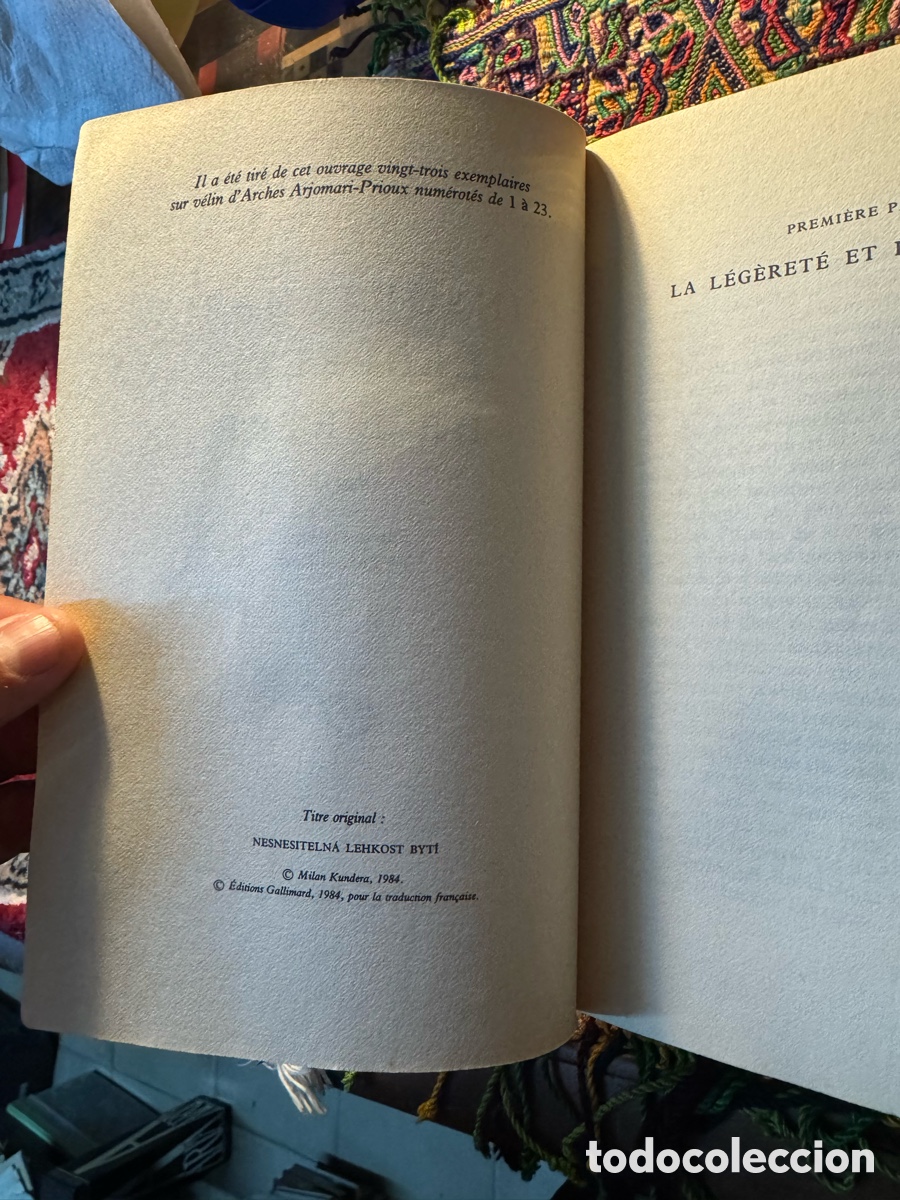 Libros de segunda mano: Milan Kundera Linsoutenable legeret&eacute; de l&ecirc;tre - Foto 7
