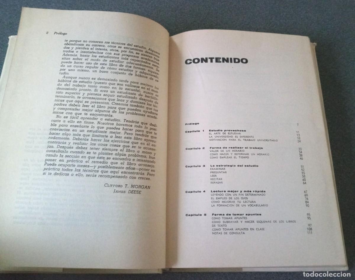 Libros de segunda mano: Como Estudiar Clifford T.Morgan James Deese - Foto 6