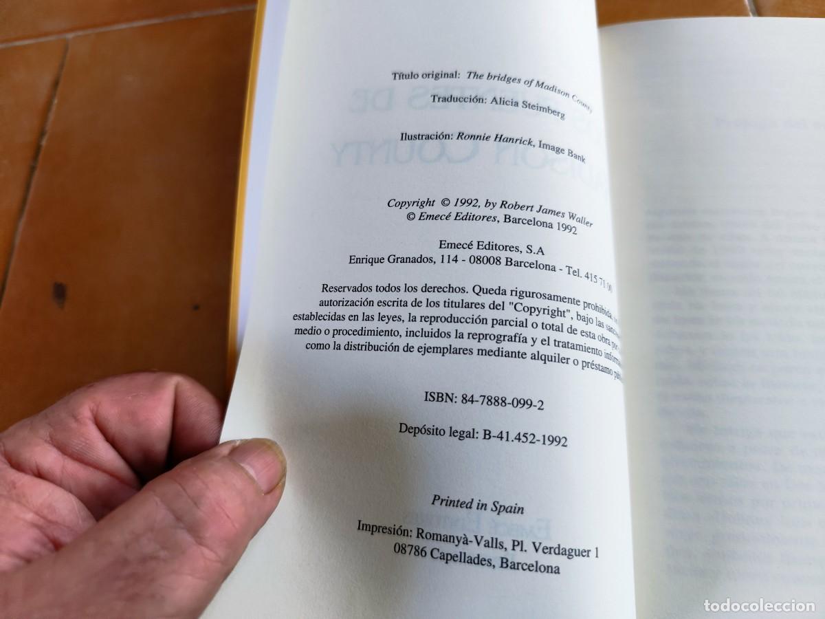 Libros de segunda mano: LOS PUENTES DE MADISON COUNTY / ROBERT WALLER / GARA 105 / EMECE - Foto 8