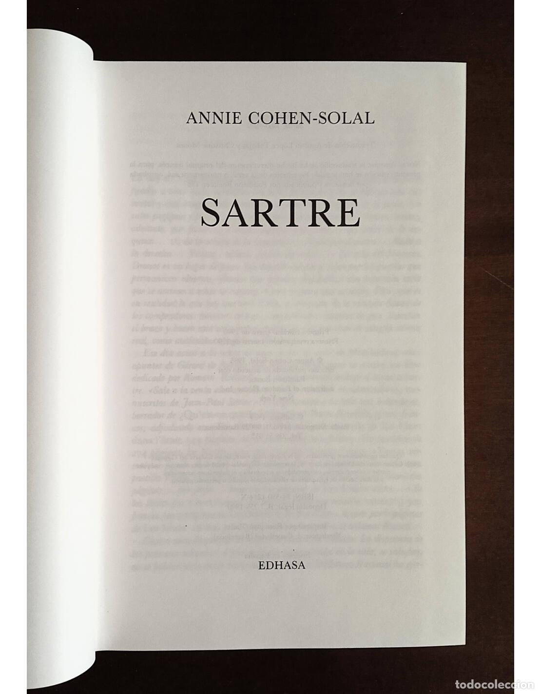 Libros de segunda mano: SARTRE. COHEN-SOLAL, Annie. Editorial Edhasa. 1990. - Foto 2