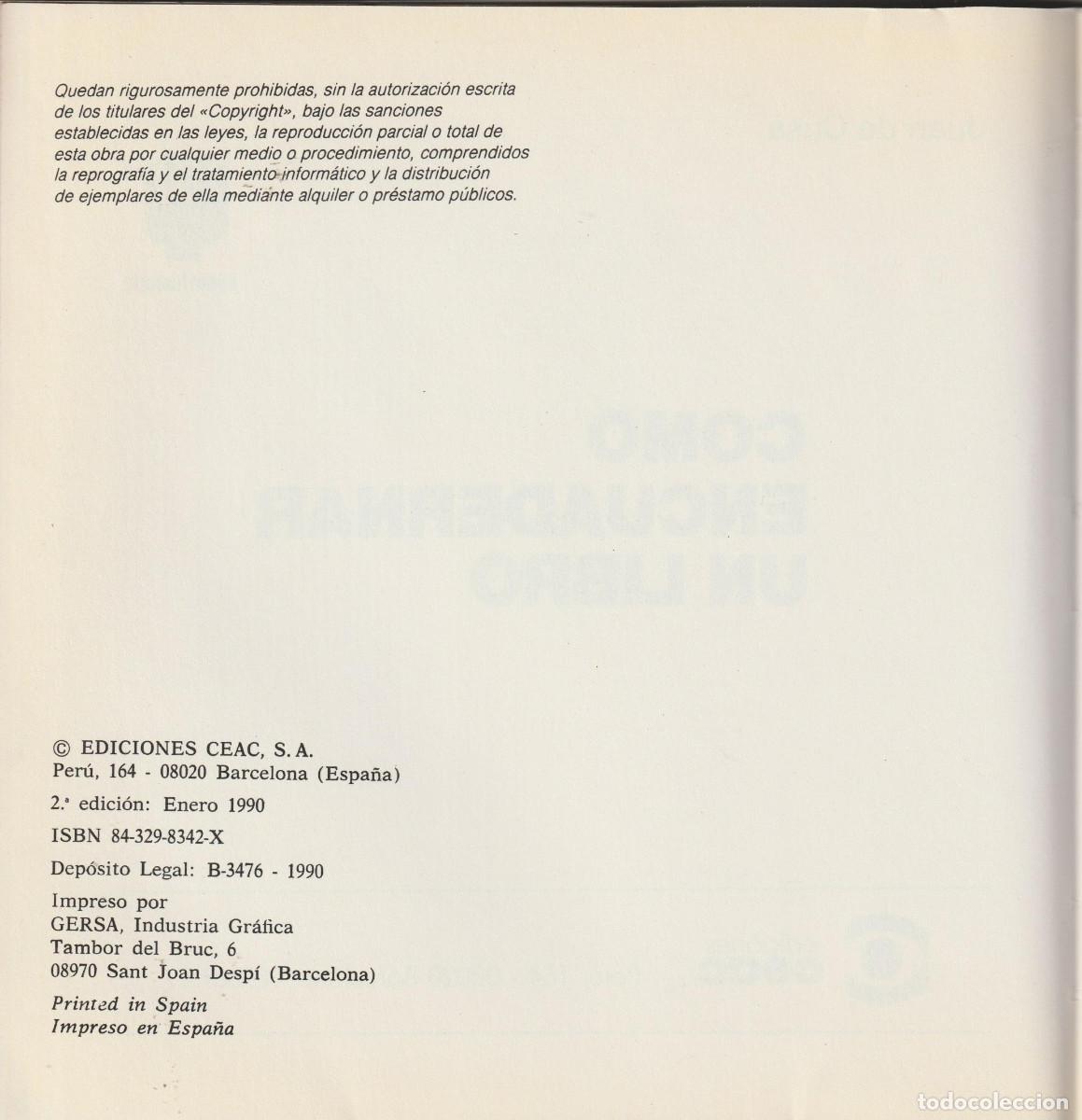 Libros de segunda mano: C&oacute;mo encuadernar un libro, Juan de Cusa - Foto 3