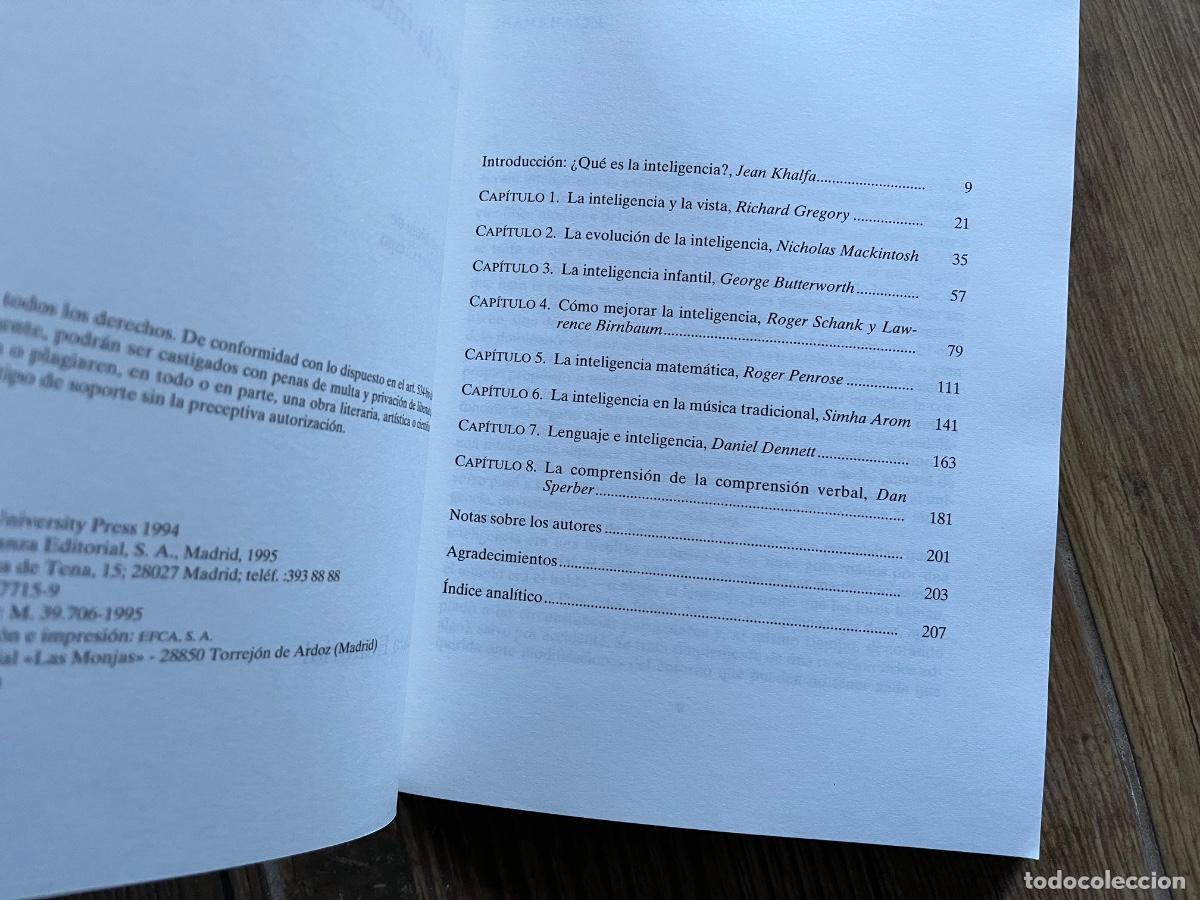 Libros de segunda mano: &iquest;QUE ES LA INTELIGENCIA? JEAN KHALFA - ALIANZA - Foto 5