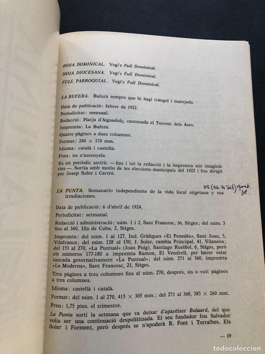 Libros de segunda mano: CENT ANYS DE PREMSA SITGETANA ( 1877 - 1977 ) SITGES 1977 - Foto 2